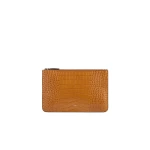 Toteme Threefold croco-embossed clutch in Tangerine