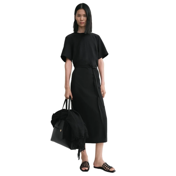 Toteme Tie-waist dress in Black, view 2