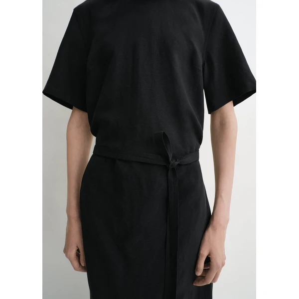Toteme Tie-waist dress in Black, view 5