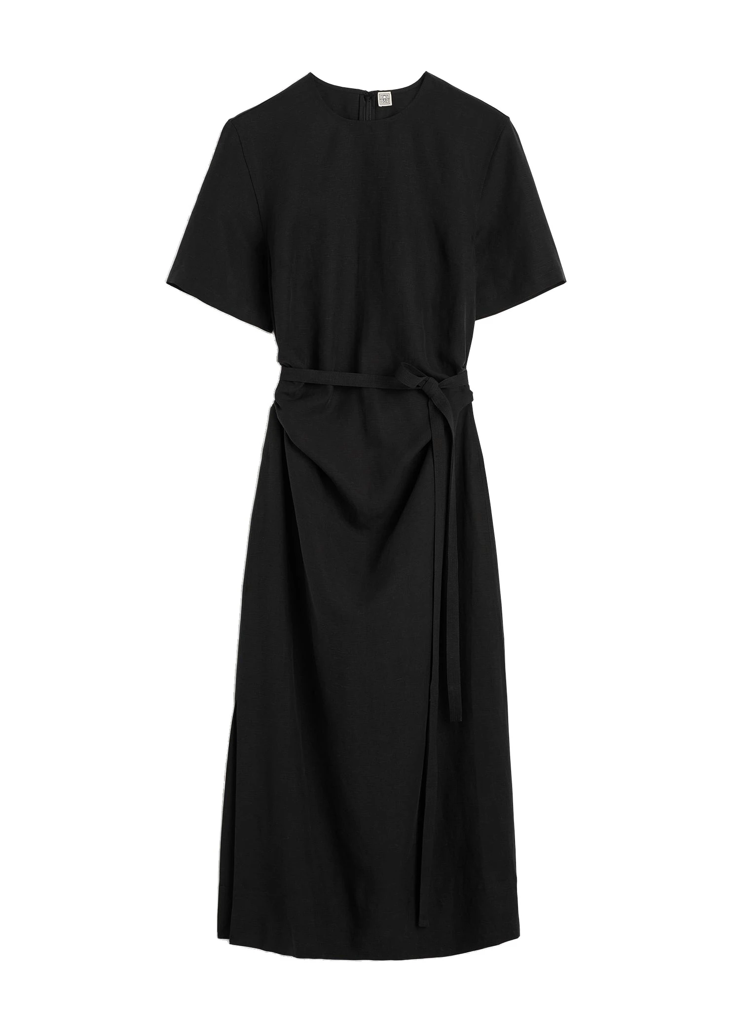 Toteme-Tie-waist-dress-in-Black-white Toteme Tie-waist dress in Black