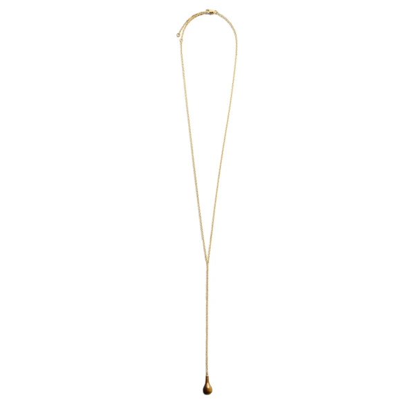 Tiger's eye drop necklace in Honey / Gold - Image 6
