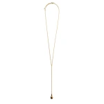 Toteme Tiger's eye drop necklace in Honey / Gold