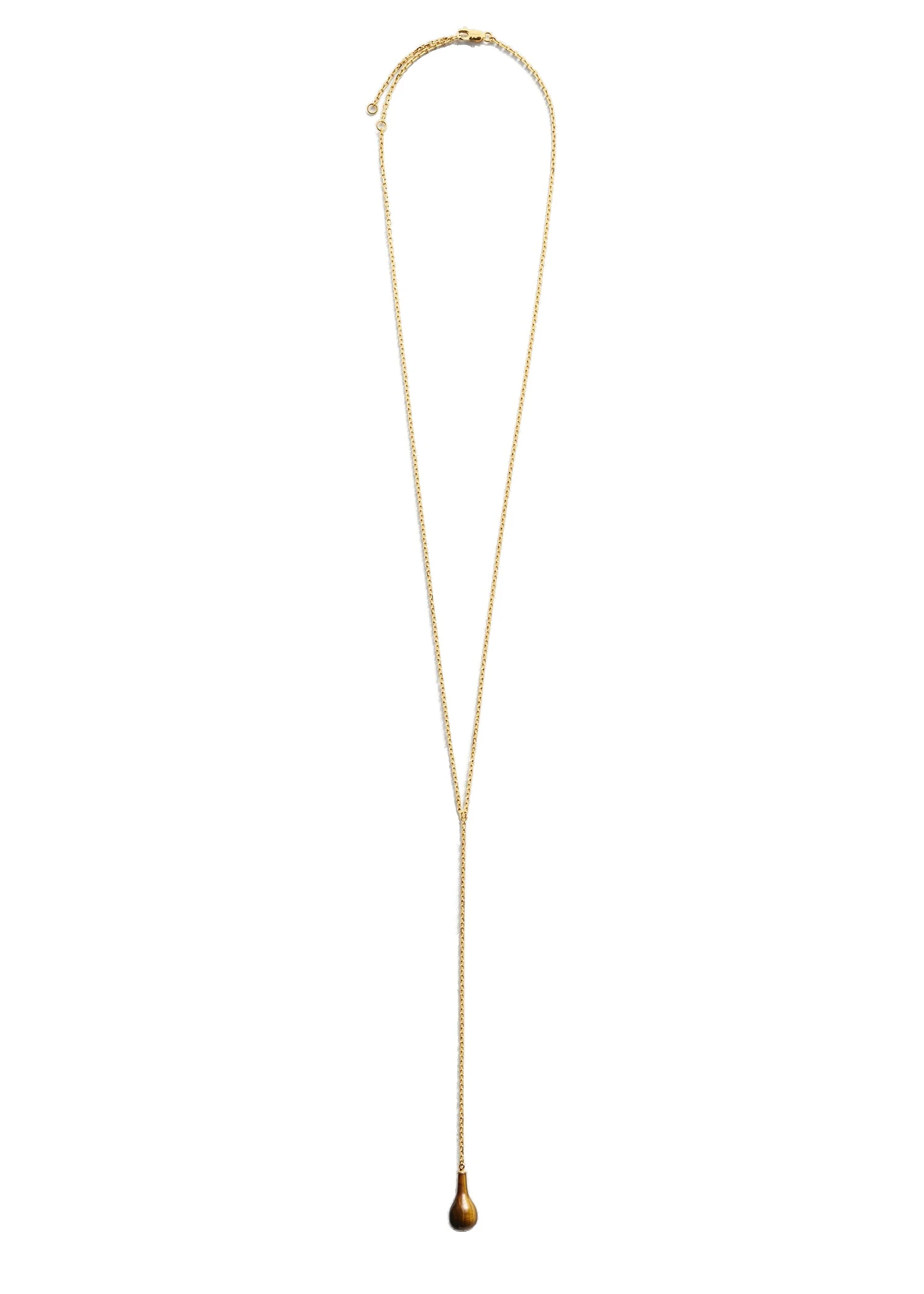 Tiger's eye drop necklace in Honey / Gold