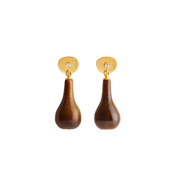 Tiger's eye drops in Honey / Gold