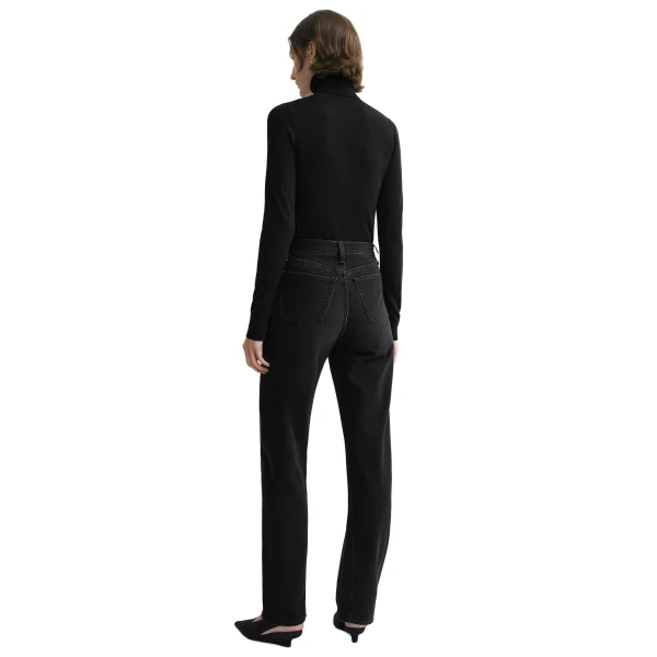 Toteme Twisted seam denim full length in Faded black, view 4