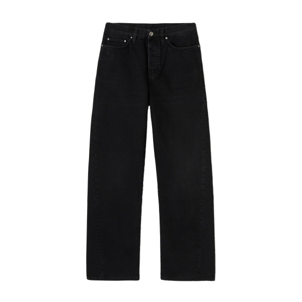 Toteme Twisted seam denim full length in Faded black