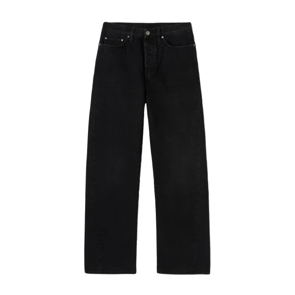 Twisted seam denim full length in Faded black