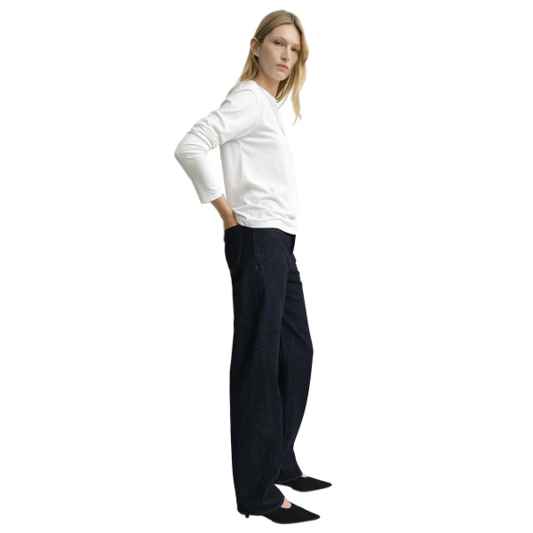 Toteme Twisted seam denim full length in Rinsed blue, view 3