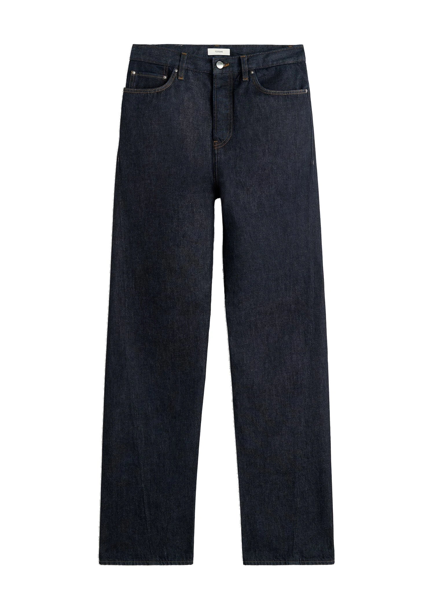 Toteme-Twisted-seam-denim-full-length-in-Rinsed-blue-white Toteme Twisted seam denim full length in Rinsed blue