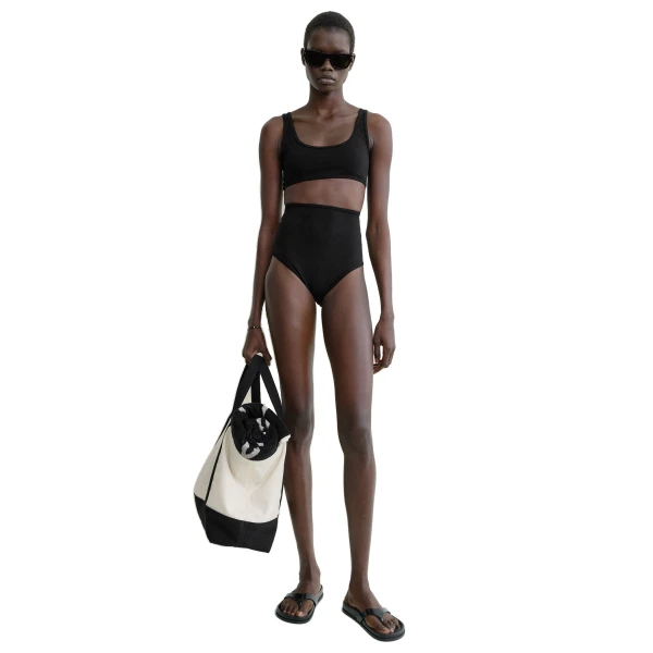 Toteme U-neck bikini top in Black, view 2