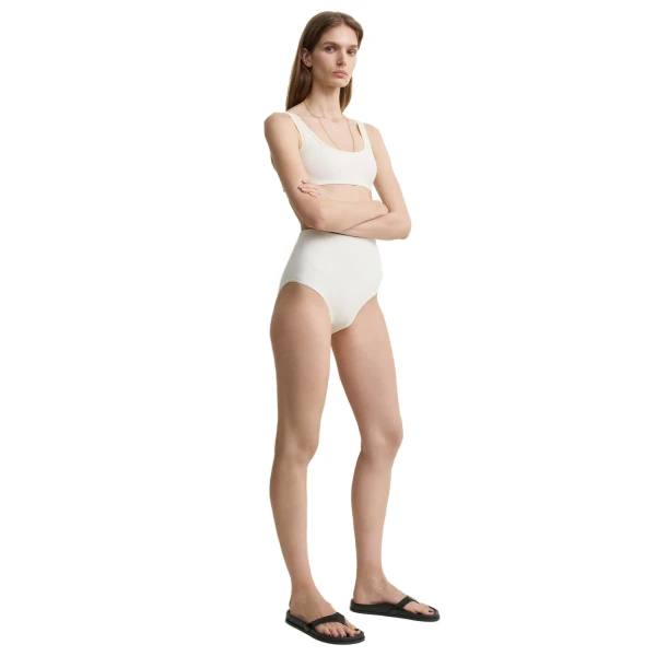 Toteme U-neck bikini top in Ecru, view 3