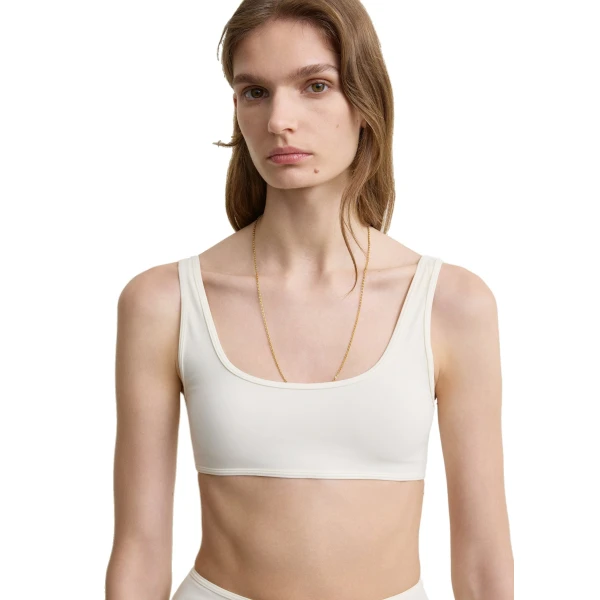 Toteme U-neck bikini top in Ecru, view 5