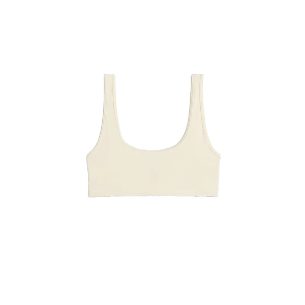 U-neck bikini top in Ecru