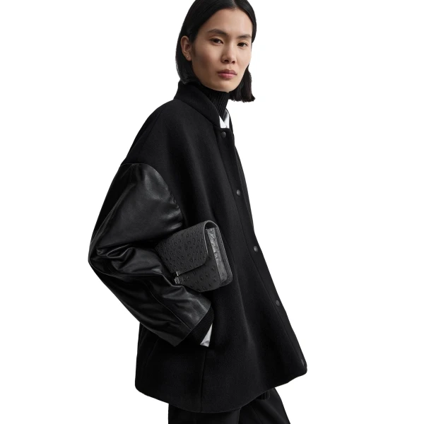Toteme Varsity wool jacket in Black, view 5