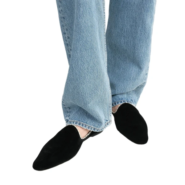 Velvet Venetian slippers in Black - Image 2