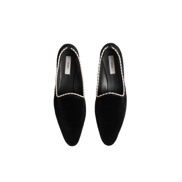 Velvet Venetian slippers in Black - Image 3