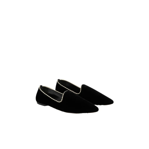 Velvet Venetian slippers in Black - Image 6