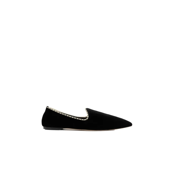 Velvet Venetian slippers in Black