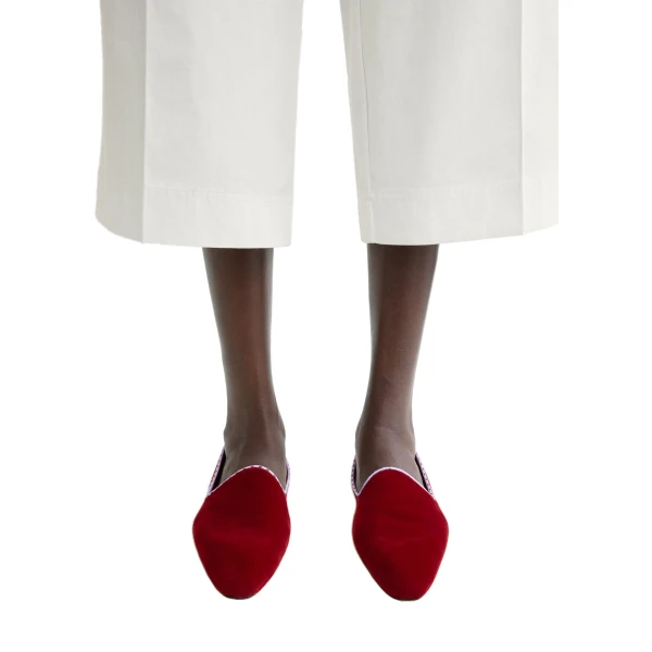 Velvet Venetian slippers in Red - Image 2
