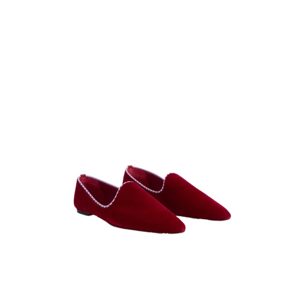 Velvet Venetian slippers in Red - Image 4