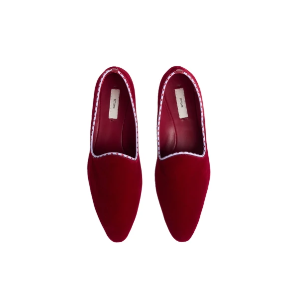 Velvet Venetian slippers in Red - Image 5