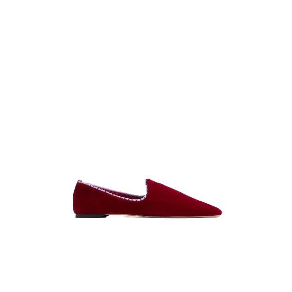 Velvet Venetian slippers in Red