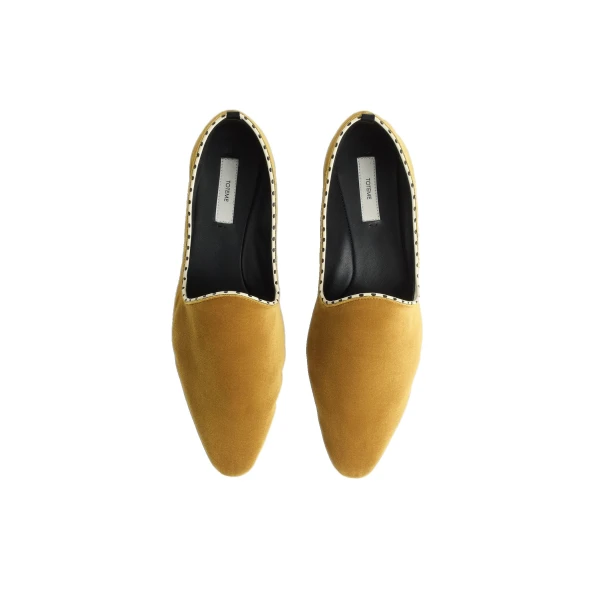 Velvet Venetian slippers in Saffron - Image 4