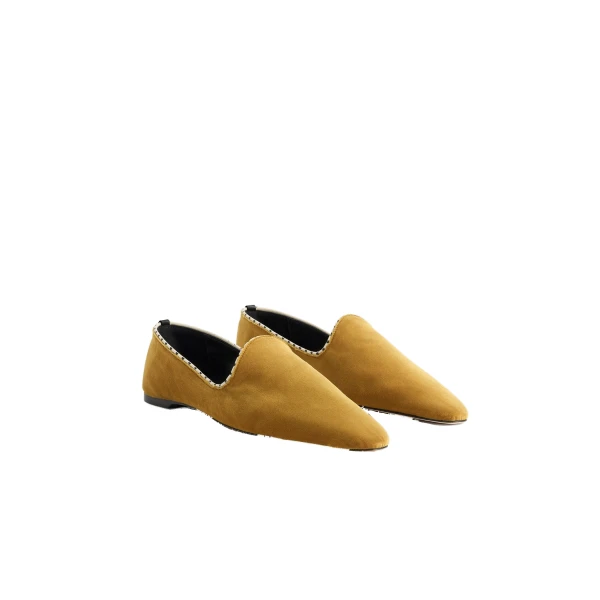 Velvet Venetian slippers in Saffron - Image 6