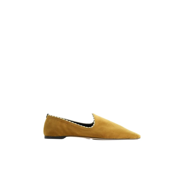 Velvet Venetian slippers in Saffron