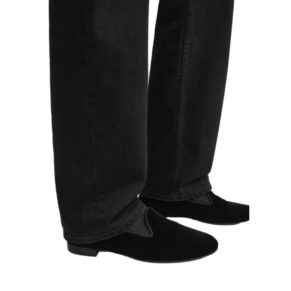 Velvet loafers in Black - Image 2