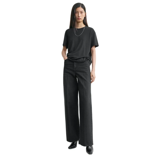 Toteme Wide leg denim in Faded black, view 2