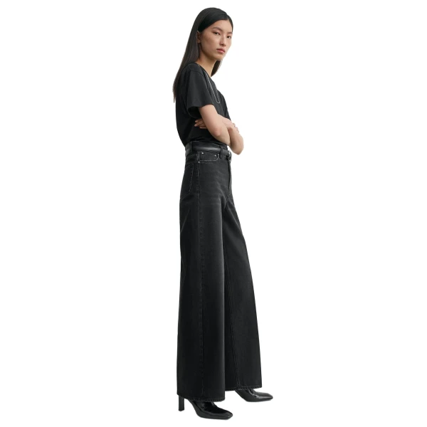 Toteme Wide leg denim in Faded black, view 3