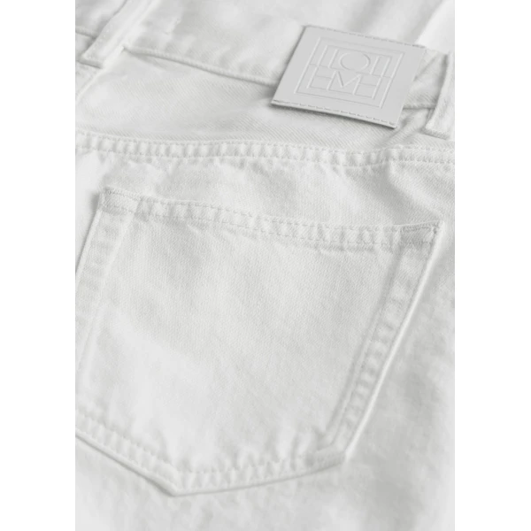 Toteme Wide leg denim in White, view 6