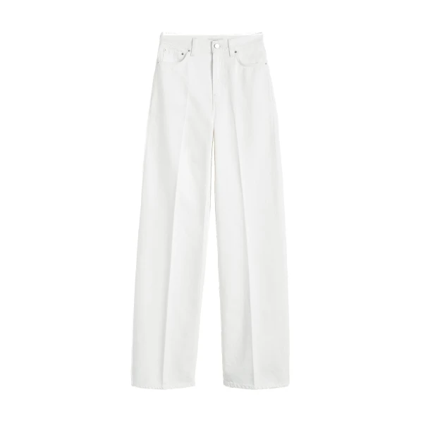 Wide leg denim in White