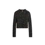 Toteme Wool silk crew neck in Black / Ecru