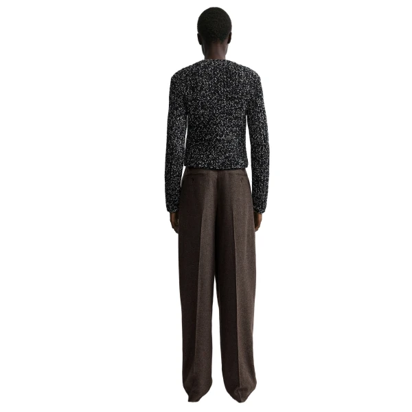 Toteme Wool silk crew neck in Black / Ecru, view 4