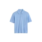 Toteme Wool-silk polo shirt in Blue