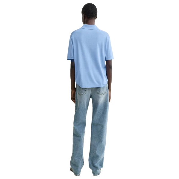 Toteme Wool-silk polo shirt in Blue, view 4