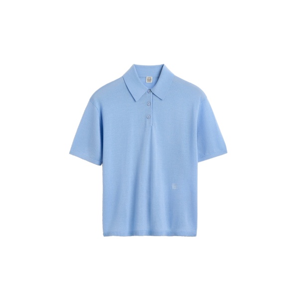 Toteme Wool-silk polo shirt in Blue