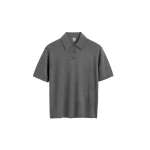 Toteme Wool-silk polo shirt in Grey mélange