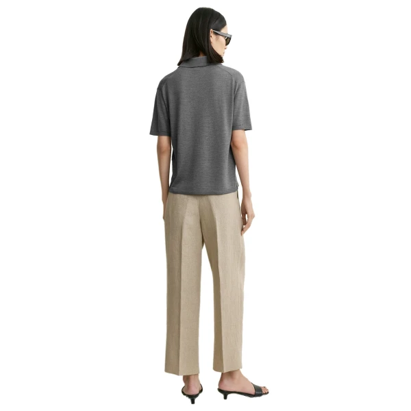 Toteme Wool-silk polo shirt in Grey mélange, view 4