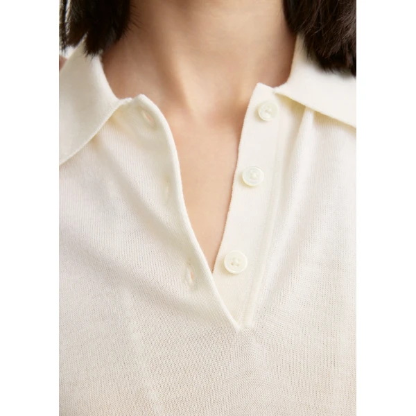 Toteme Wool-silk polo shirt in White, view 6