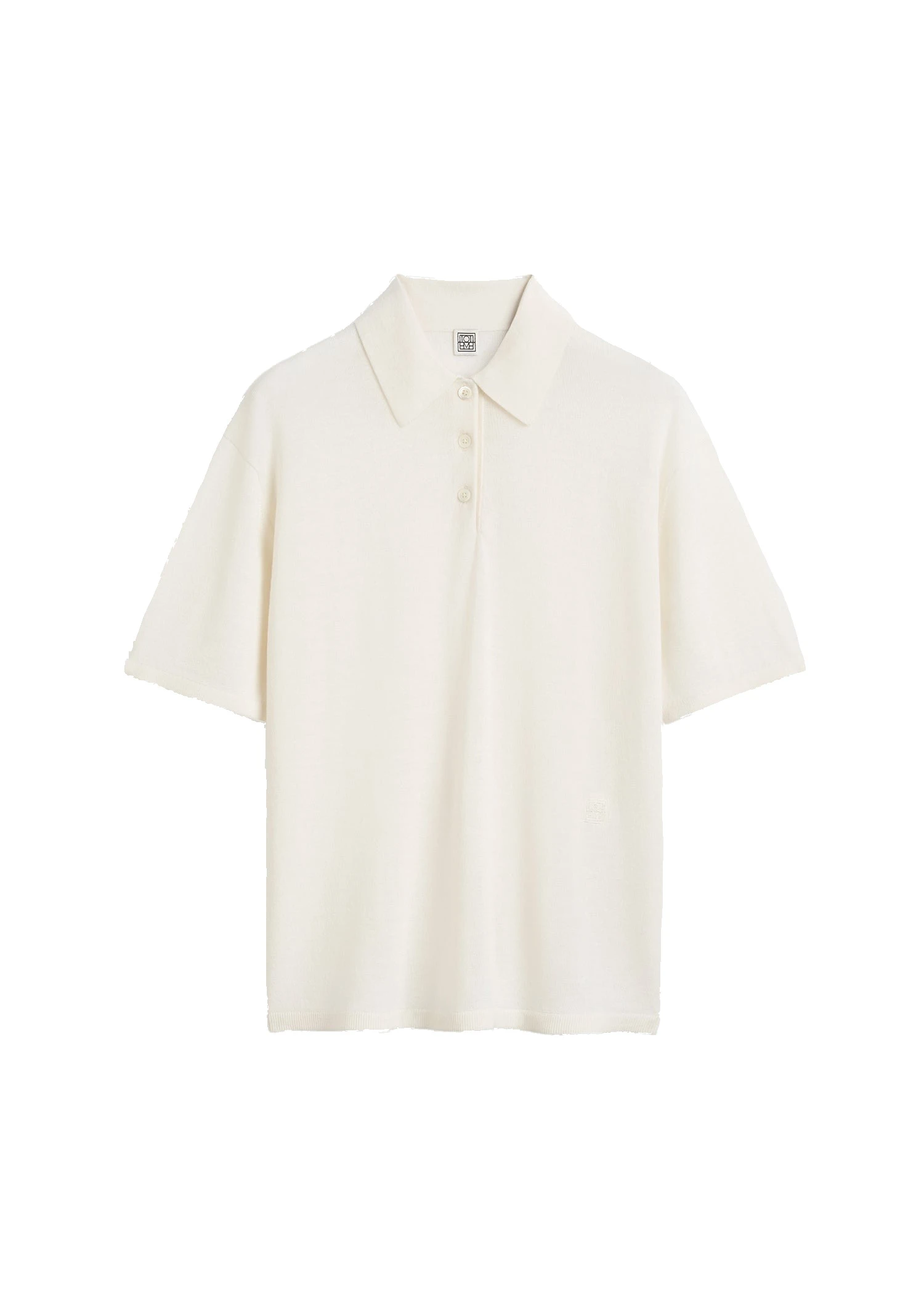 Toteme-Wool-silk-polo-shirt-in-White-white Toteme Wool-silk polo shirt in White