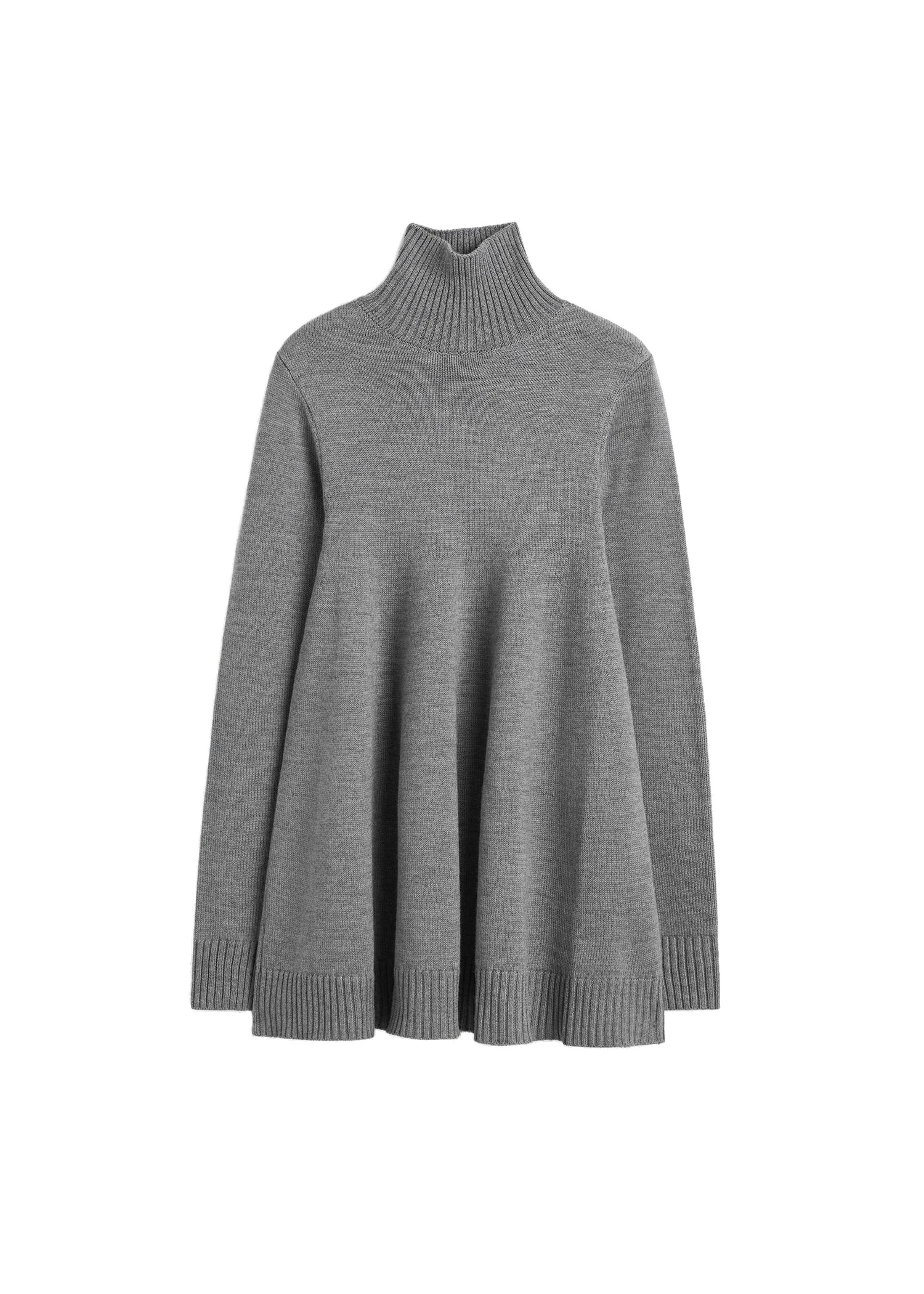 Toteme-Wool-turtleneck-top-in-Grey-melange-white Toteme Wool turtleneck top in Grey mélange