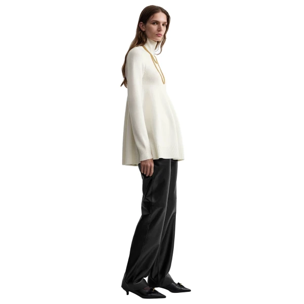 Toteme Wool turtleneck top in Milk, view 3