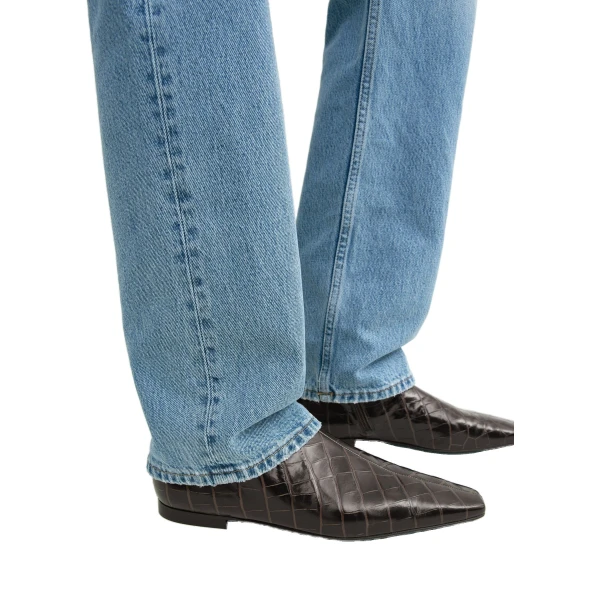 Zipped croco-embossed Chelsea boots in Dark brown - Image 3