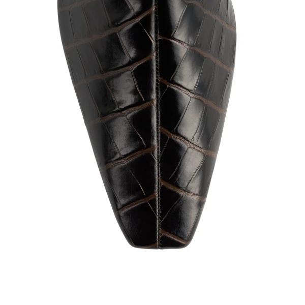 Zipped croco-embossed Chelsea boots in Dark brown - Image 6