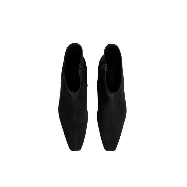 Zipped suede Chelsea boots in Black - Image 4