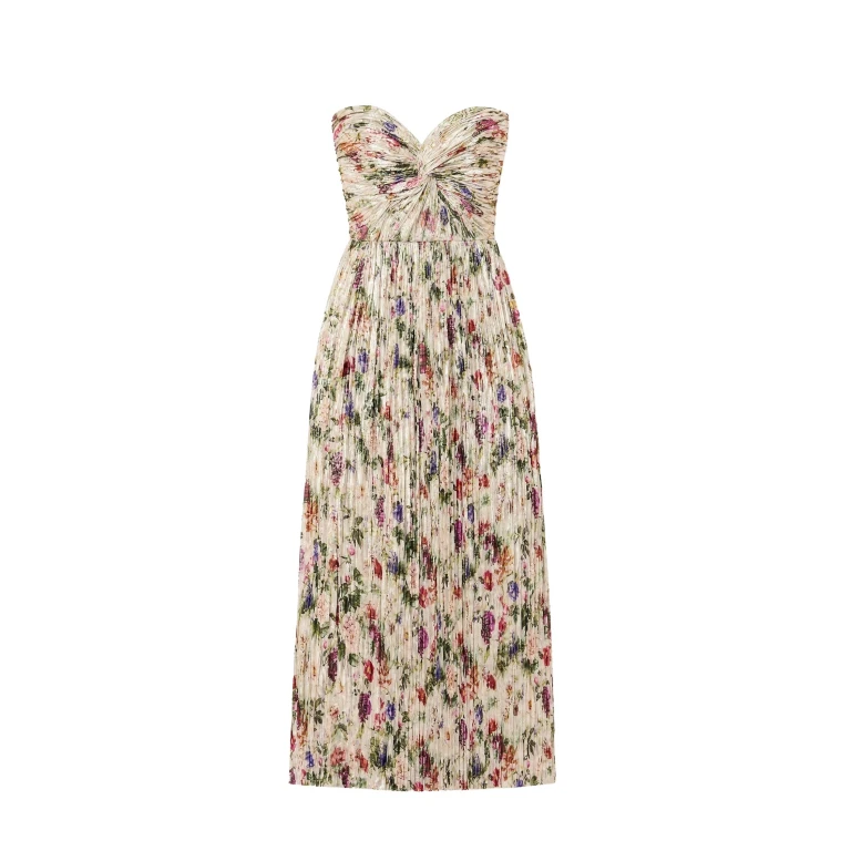 ulla johnson adelaide strapless pleated dress