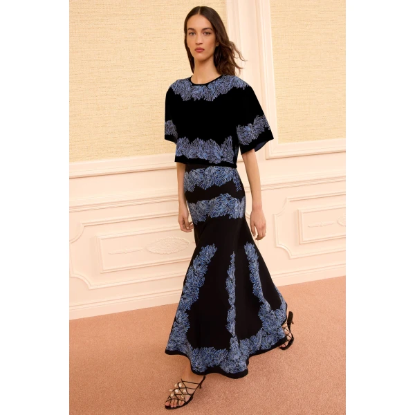 alara knit jacquard top lapis